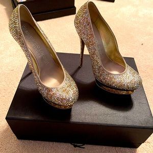 Gianmarco Lorenzi Black Label Crystal Heels